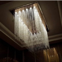 Custom k9 crystal deco hotel lobby large project chandelier