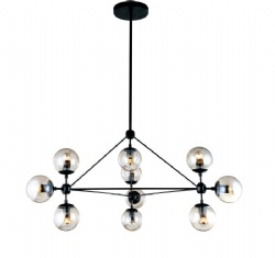 Modern decorative living room bedroom iron glass pendant light