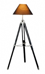 UL Industrial decoration Iron Wood Tripod Floor Lamp