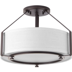 Luxury hotel metal modern fabric shade round ceiling lamps
