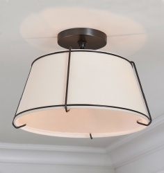 Luxury hotel metal modern fabric shade round ceiling lamps